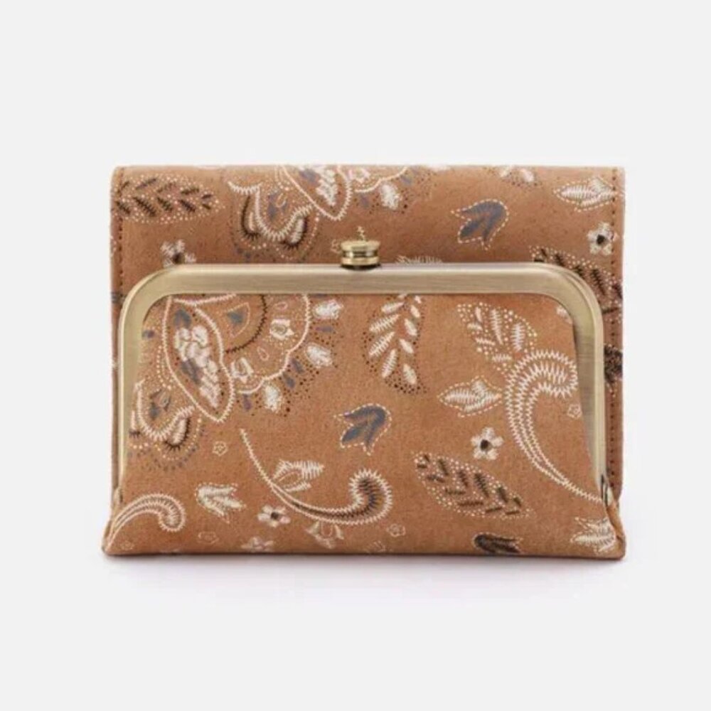 HOBO Robin Compact Wallet–Country Road Bloom Print, Trifold Frame, Brand new